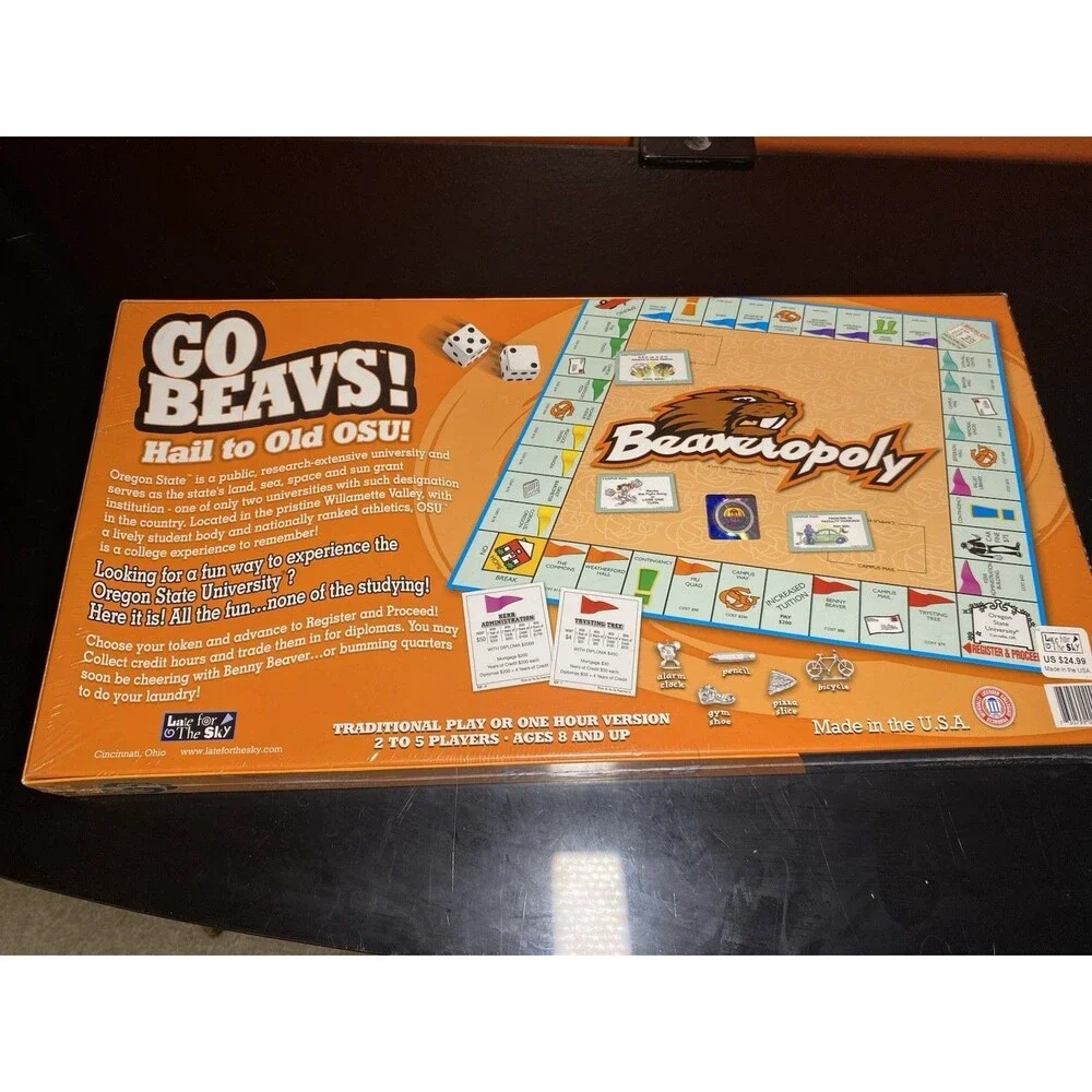 NEW Beaveropoly Board Game Oregon State University OSU Monopoly Late For The Sky